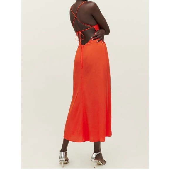 Reformation Vibrant Orange One-Shoulder Dress - Picture 2 of 7